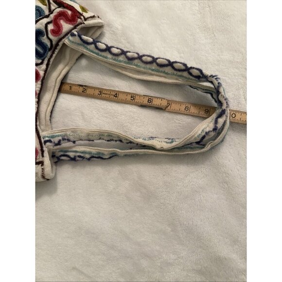 Mitra Wool Embroidered Flowers Purse Shoulder Bag Boho Chic Nepal Sustainable - Picture 13 of 13